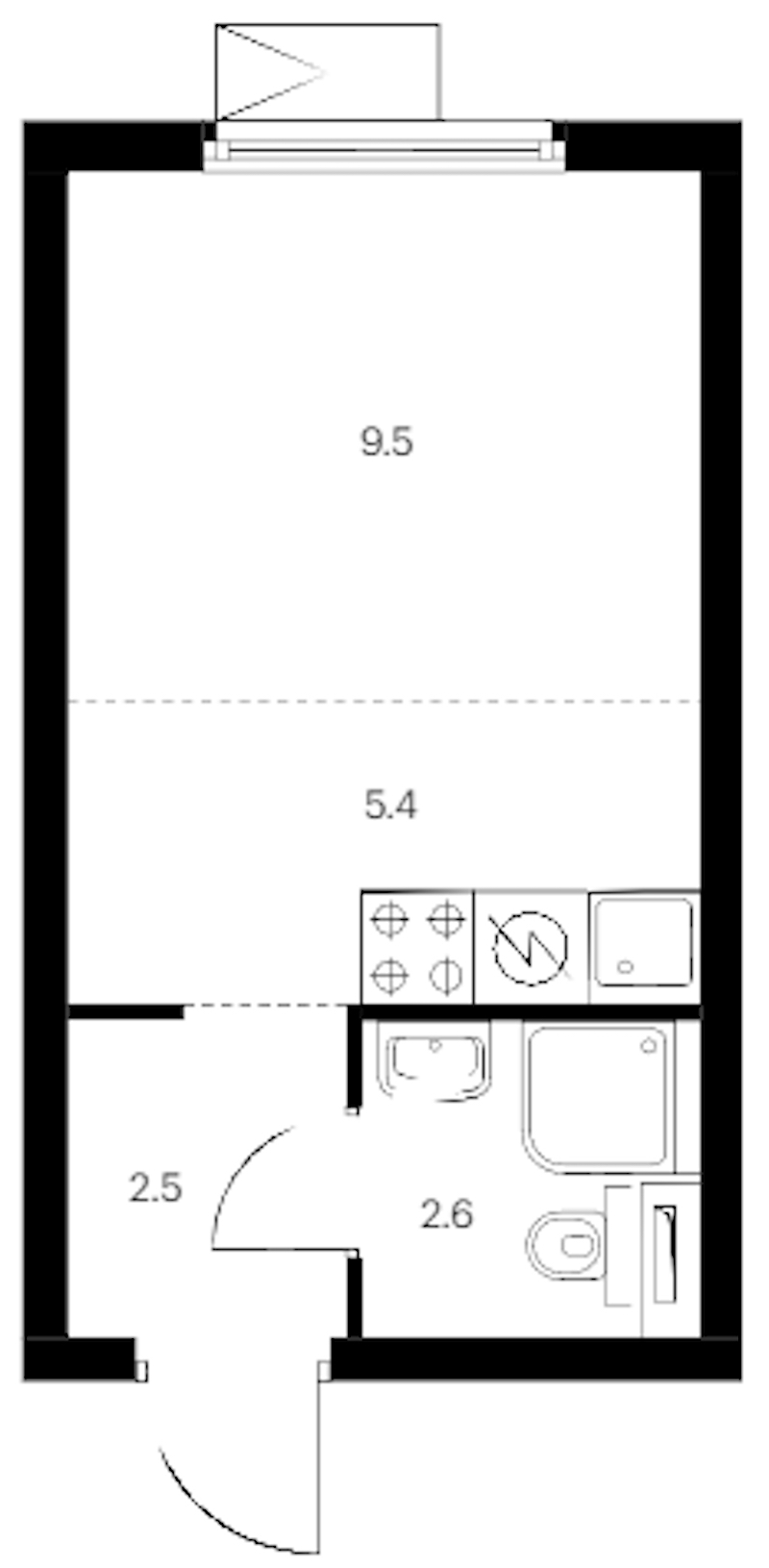 Квартира студия 20 м², 13/14 эт., ЖК «Витебский парк»